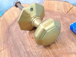 1 antiker Tür Knopf mit Rosette, Messing (LOT2666#TBS1)