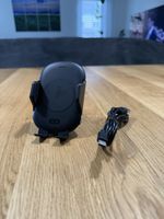 Induktiv ladende Handyhalterung fürs Auto mit USB-Anschluss