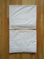 2 vintage LEINTÜCHER mit gewebter Borte und Monogramm