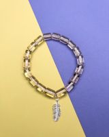 Armband aus Bergkristall mit 925 silbernem Federanhänger