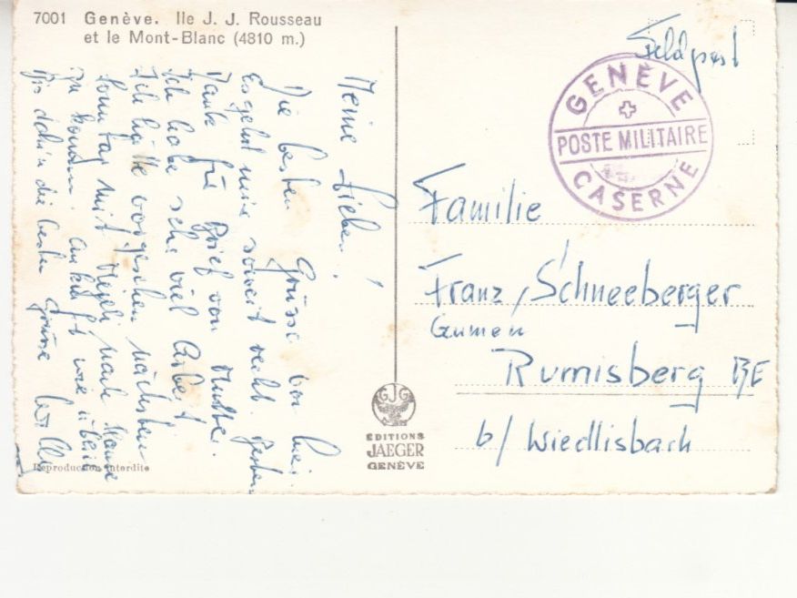 Cartoline postali: Genève ca. 1950 mit ST Genève Caserne – Usato da Bürglen TG venduto da StampGraf 1
