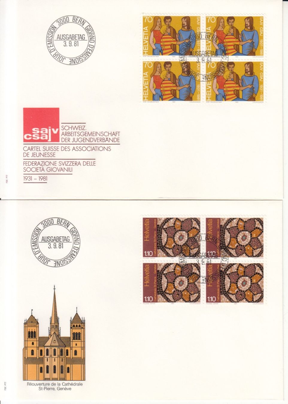 Tutti i francobolli: SBK 656 - 659 im 4er Block FDC – Usato da Bürglen TG venduto da StampGraf 2