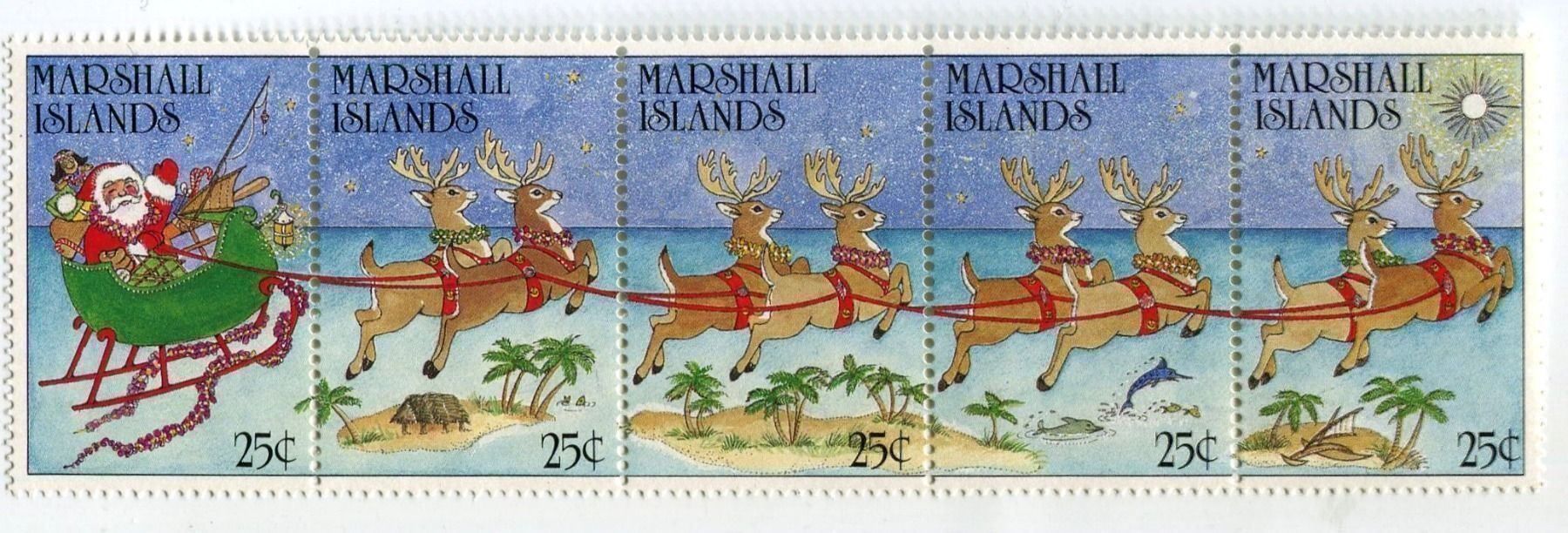 Tous les timbres: Briefmarken "Weihnachtsmann". Marshallinseln – Neuf avec emballage d'origine à Basel par Butsch5