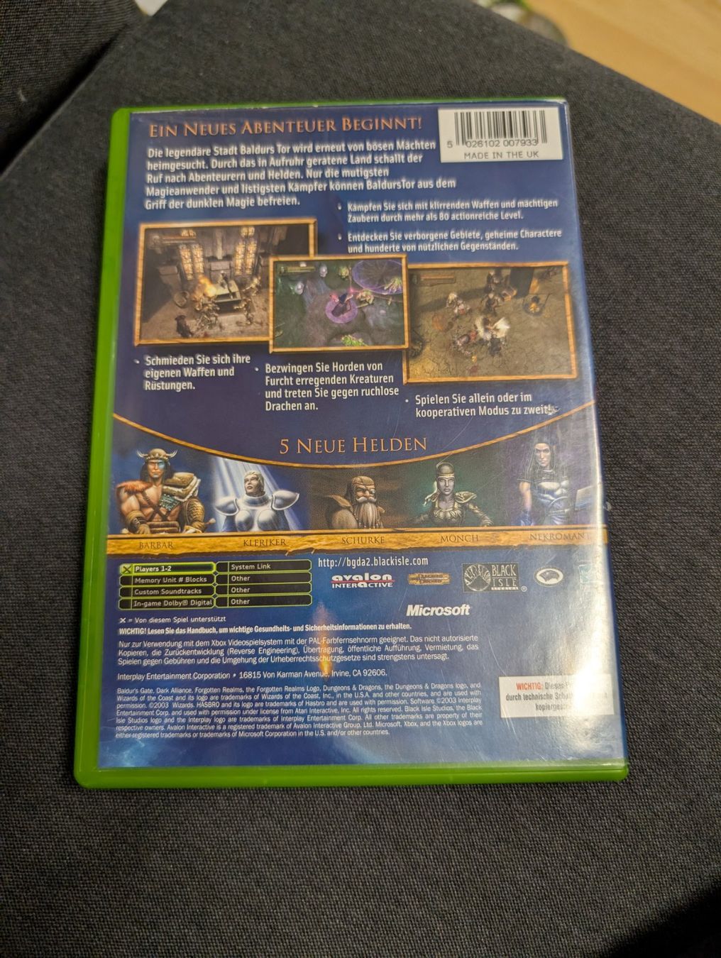 Jeux: Baldur's gate dark alliance II Microsoft Xbox – D'occasion à Giubiasco par Ticinerd 1