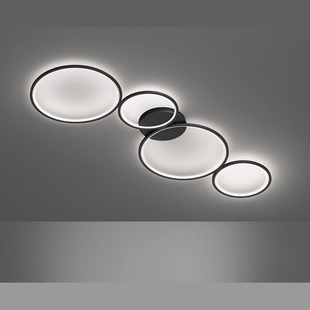 Lampadari & plafoniere: LED Deckenleuchte, Schwarz, 4 Ringe – Nuovo (secondo la descrizione) da Kreuzlingen venduto da Smart-Light