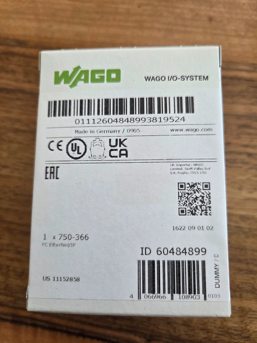 Wago Componenti elettronici: WAGO 750-366 Feldbuskoppler EtherNet/IP – Usato da Rheinau venduto da Rhybuck