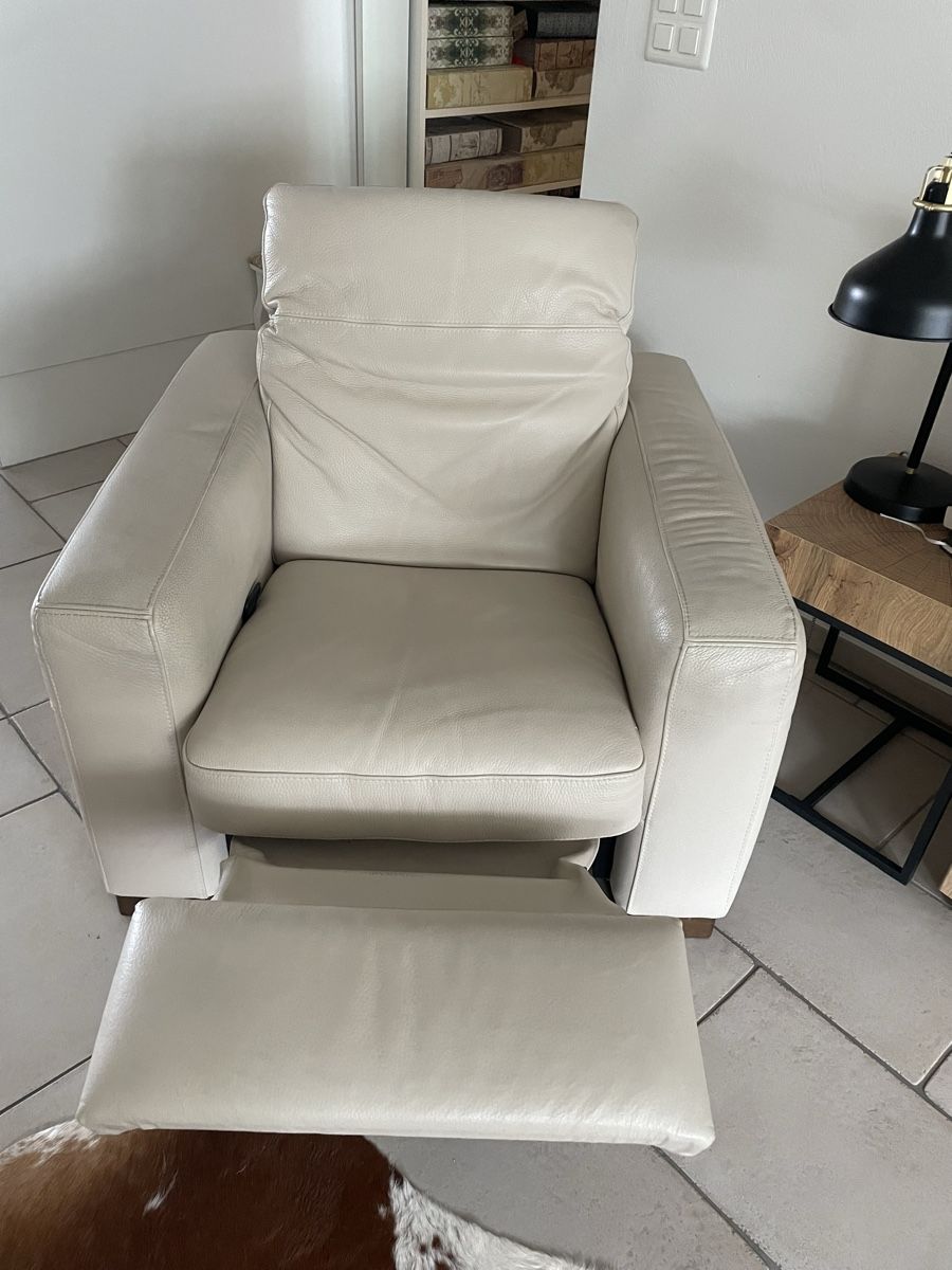 Poltrone: Leder Sessel, echt, beige, Relaxsessel  – Usato da Freienbach venduto da schimmel01 2