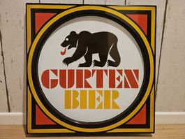seltenes, reliefartiges Gurten Bier, Bern Emailschild, top!!