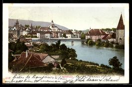 Solothurn, Stadtansicht mit Aare und Br