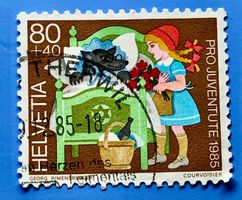 Nr.J 296 Rotkäppchen  Pro Juventute GESTEMPELT 1985 Therwil 