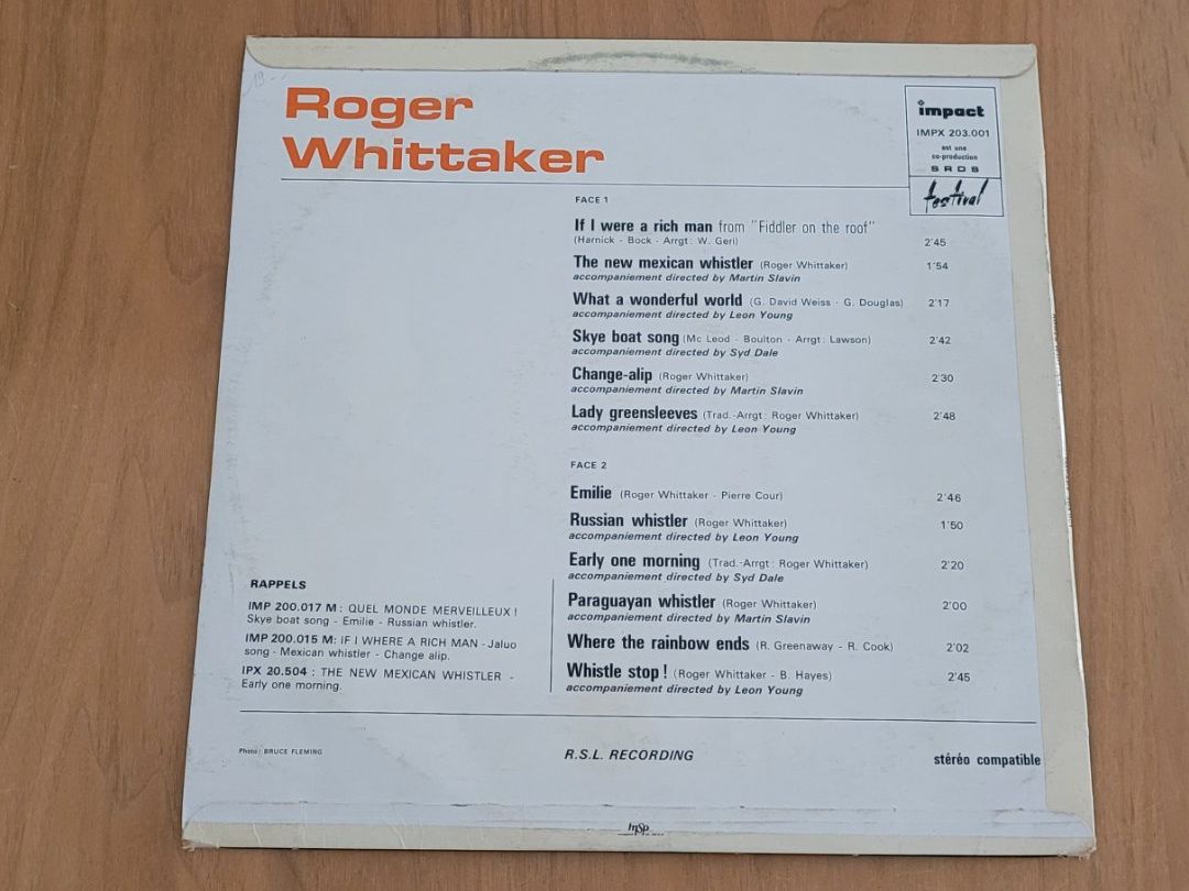 Vinyles: LP  Roger Whittaker – D'occasion à Martigny par MZ-67 1