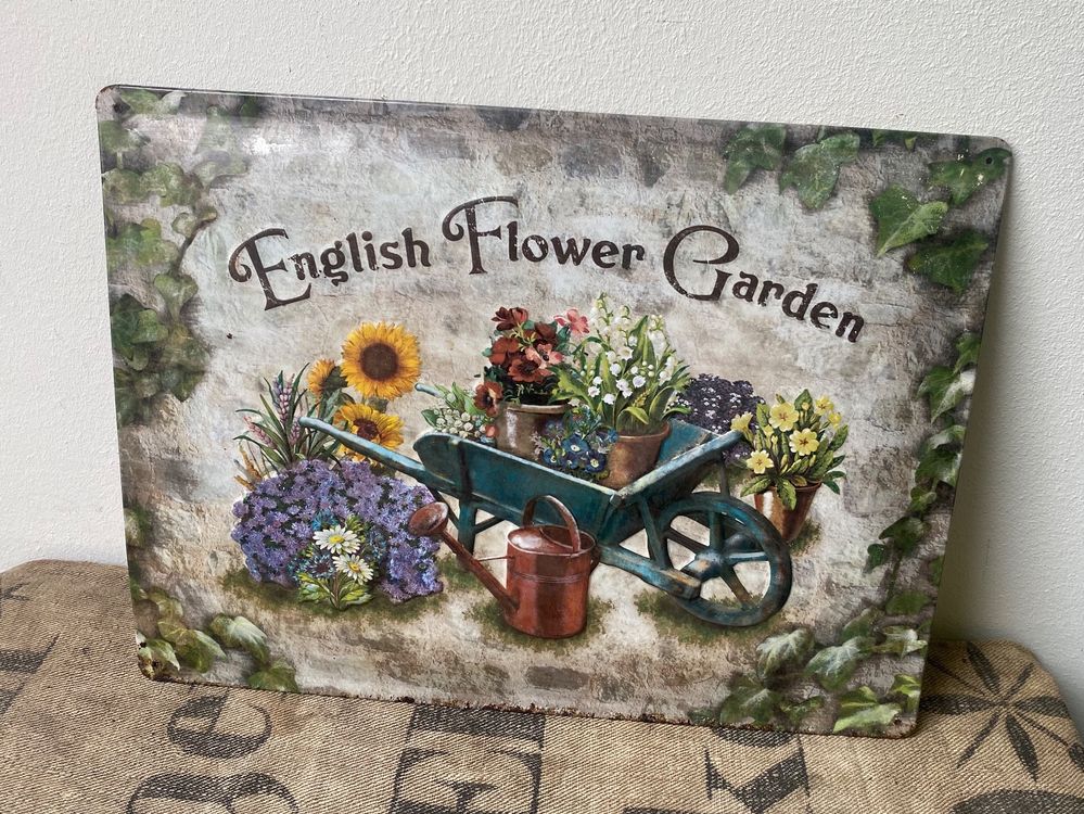 Vintage Blechschild „English Flower Garden“ Kaufen auf Ricardo