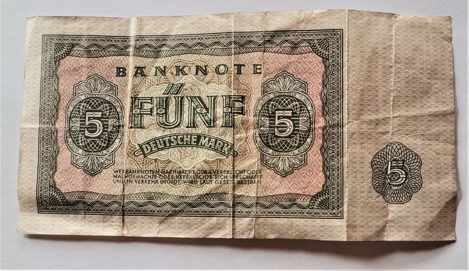 Banconote: 5 Deutsche Mark Schein 1955 SELTEN – Usato da Mund venduto da Happy_trader 1