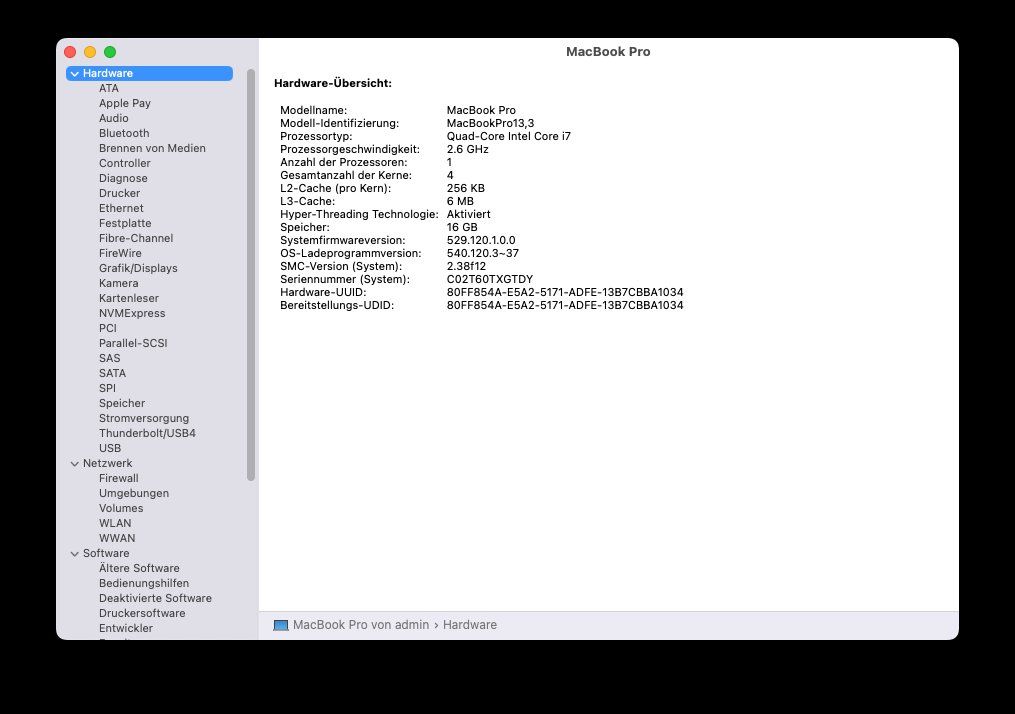 Apple Portables: MacBook Pro 15" 2016 / 16GB / 2TB SSD / Display defekt – Défectueux à Meisterschwanden par Discus0 5