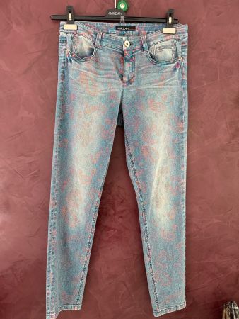 Marc Cain Jeans used Look N4  40 blau geblümt pasley muster