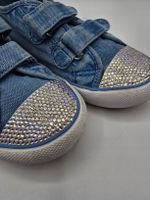 Glitzernde Jeans Sneaker Kristallen Laufschuhe Gr. 33 (34)