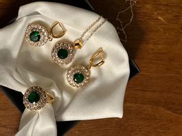 Ensemble de bijoux élégant, couleur émeraude, neuf ✨💎 47