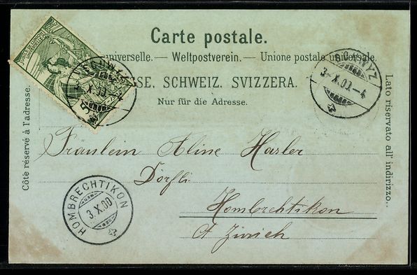 Cartes postales: Mondschein-Lithographie Schwyz, Collegiu – D'occasion à Berlin par bartko-reher 1