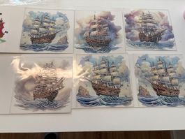 Diamond Paiting Karten Piratenschiff