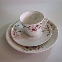 französisches Kaffee-Tassenset, Alter vor 1900, 3-teilig