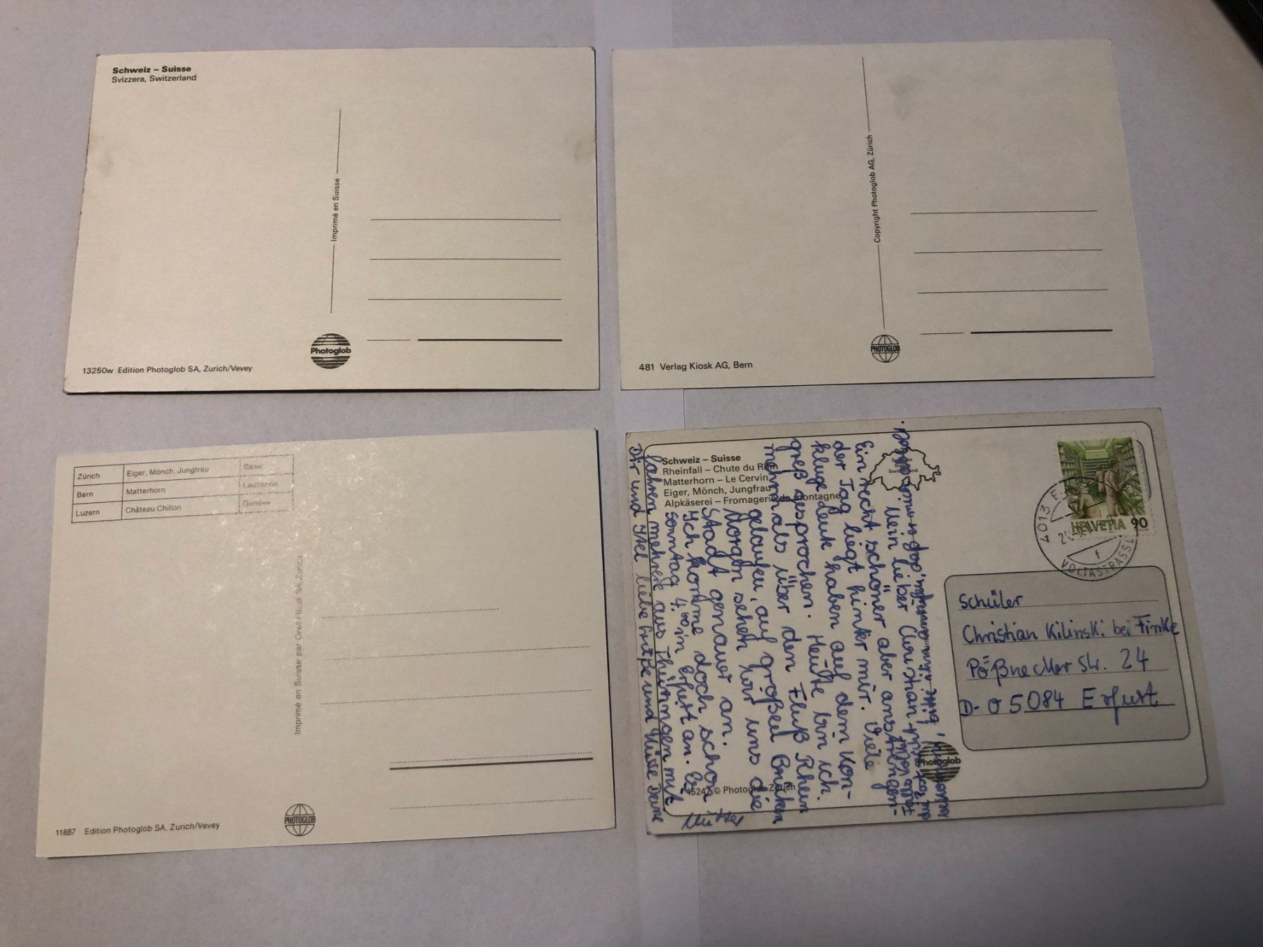 Cartes postales: 4 diverse Postkarten Schweiz AK – D'occasion à Hefenhofen par Bierinder 1