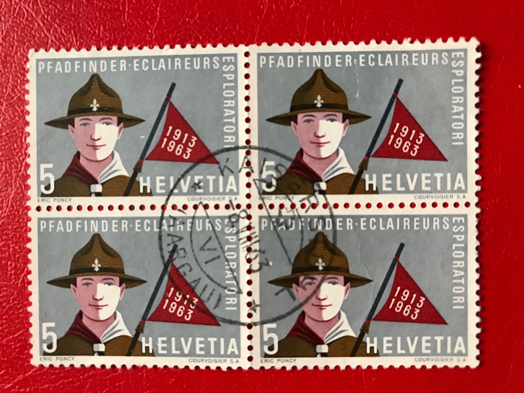 Alle Briefmarken: 1963, Werbemarken Nr.395 - 4er Block mit Abarten – Gebraucht aus stäfa von brandy66