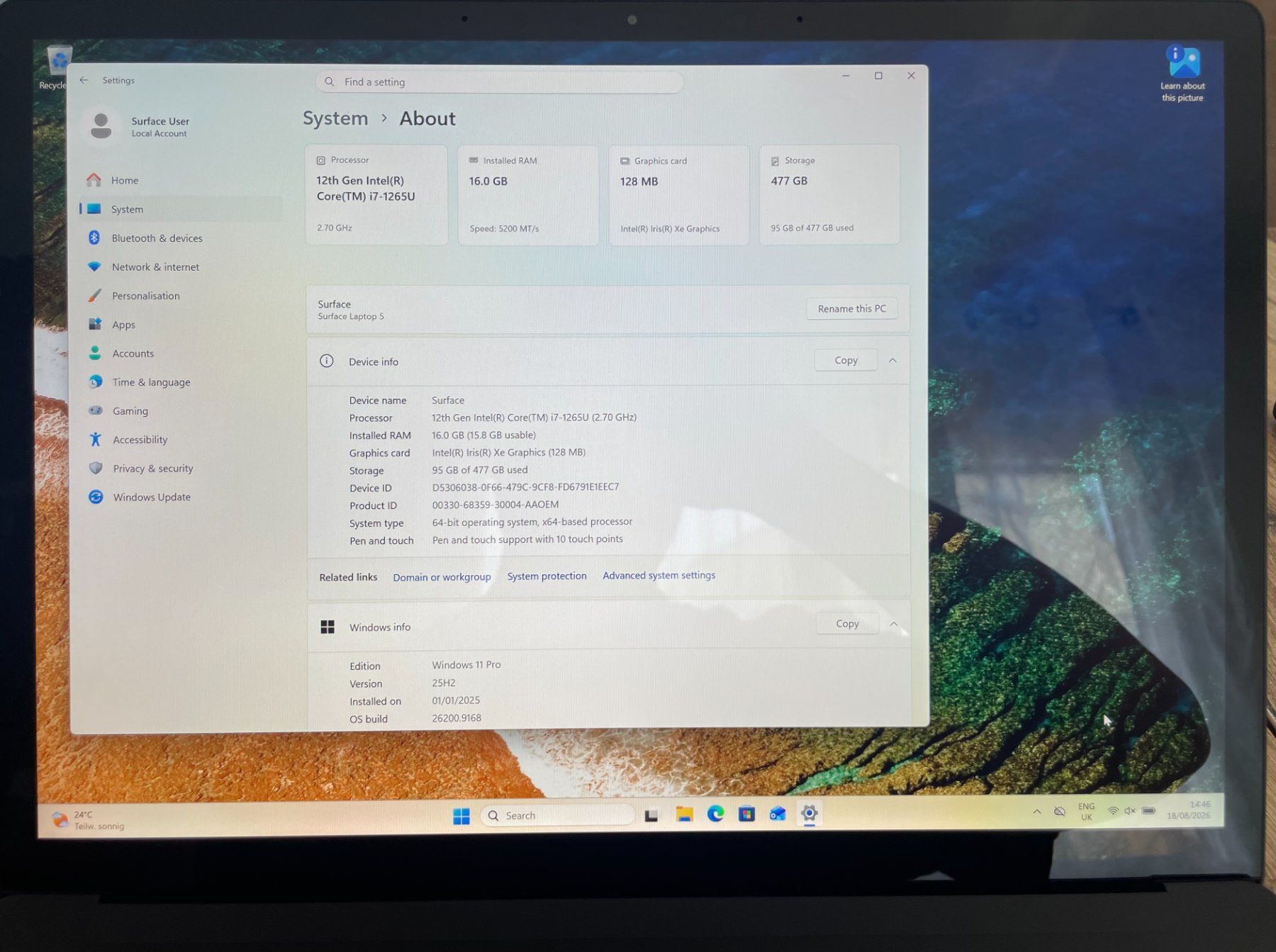 Microsoft Portables: Surface Laptop 5 – D'occasion à Dornach par Garocle 5