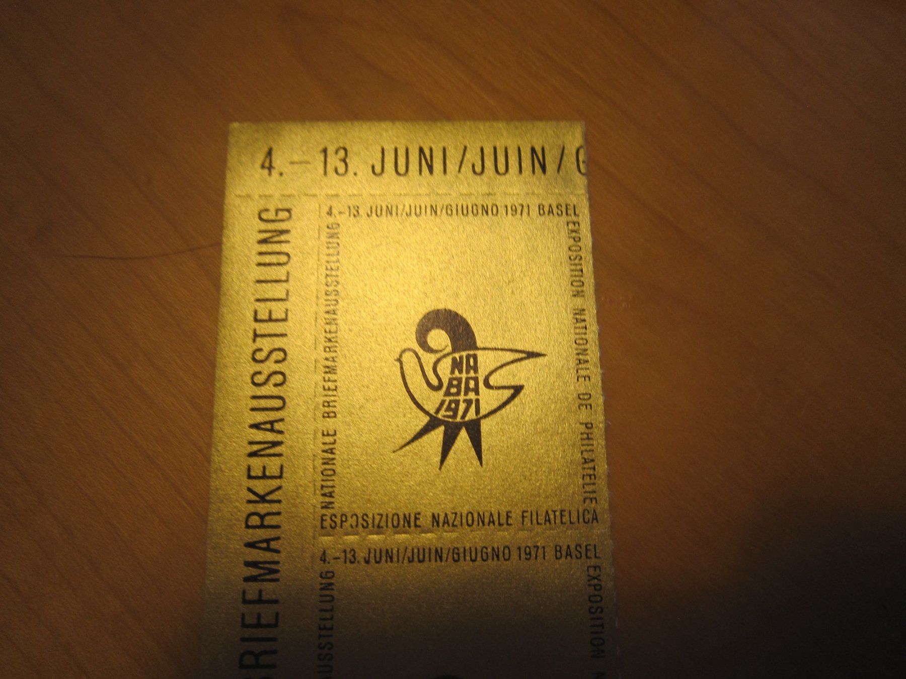 Tutti i francobolli: Lot A 1971 Briefmarkenausstellung Basel Vignette – Usato da Gordola venduto da Polentaefung 1