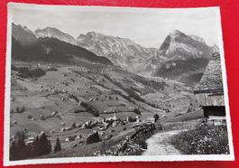 Alt St. Johann mit Säntis u. Schafberg 1958 // Vollstempel