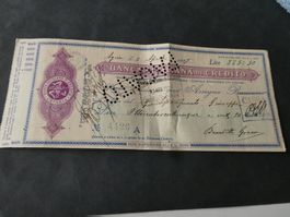 Italien, antiker Bankcheck  Banca Siciliana 1927