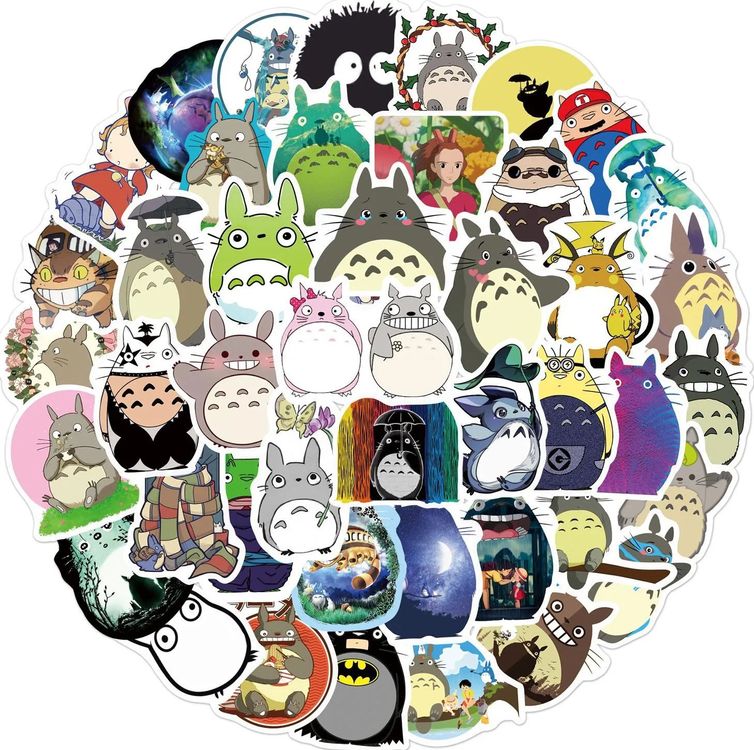 50 Stk. Sticker Aufkleber - Anime Miyazaki Hayao 