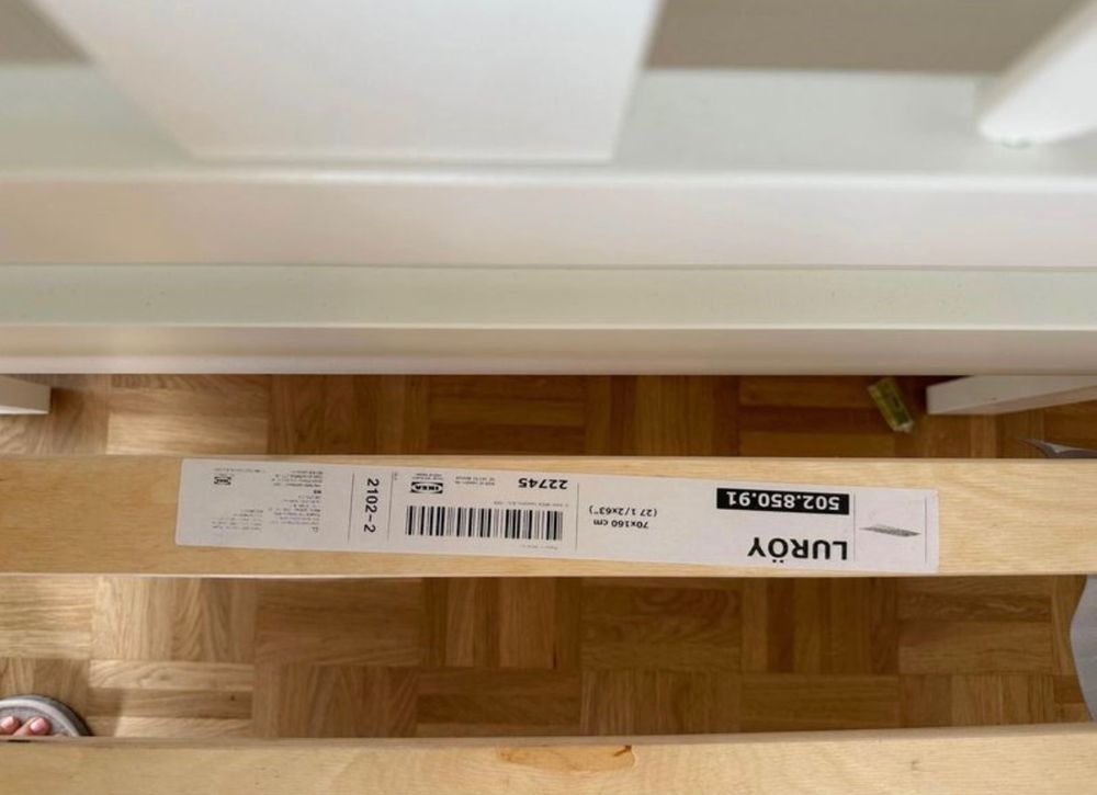 KRITTER Cadre lit et barrière de sécurité, gris, 70x160 cm - IKEA