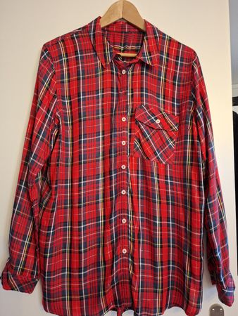 Rote Esmara Damen Bluse im Holzfäller Stil, Grösse 38