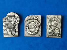 Drei  Fasnachtsplaketten Brunnen 1988/1992/1994