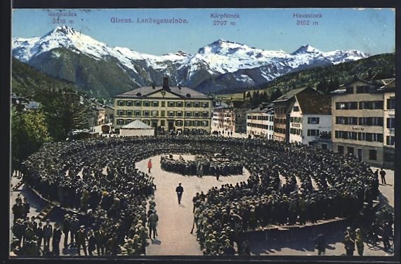 Cartes postales: Glarus, Landsgemeinde mit Gandstock, K – D'occasion à Berlin par bartko-reher