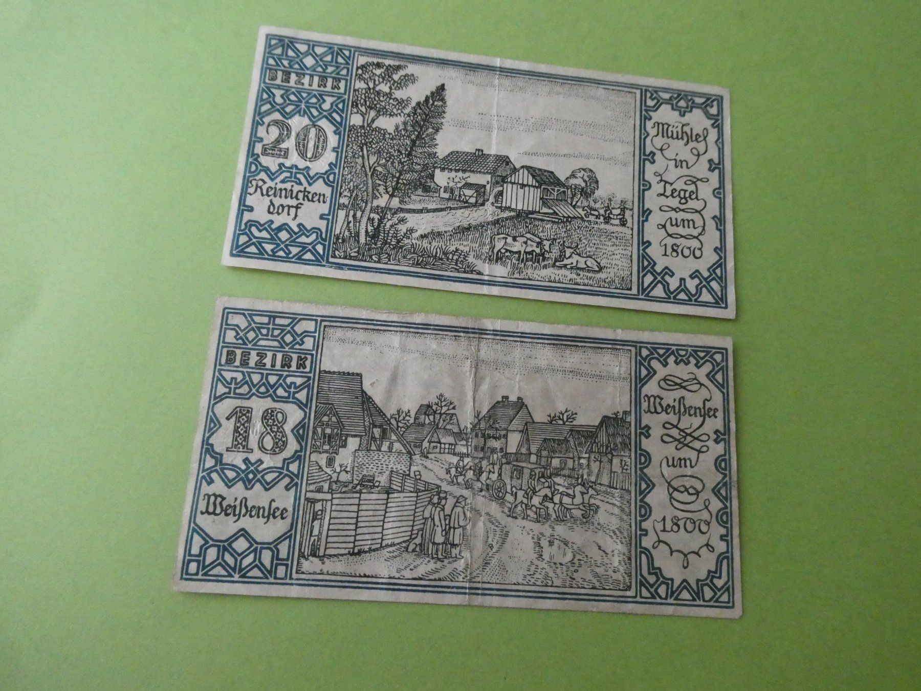 Billets de banque: Dt. Reich,  Berlin - 2 Notgeldscheine – D'occasion à Hinterforst par Rohusri