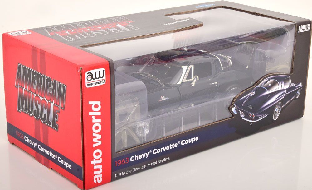 Chevrolet Modellini d'auto: Chevrolet Corvette C2 Singray Coupé Split Window 1963 dunkel – Nuovo e nell'imballaggio originale da Gerlafingen venduto da espero88 5