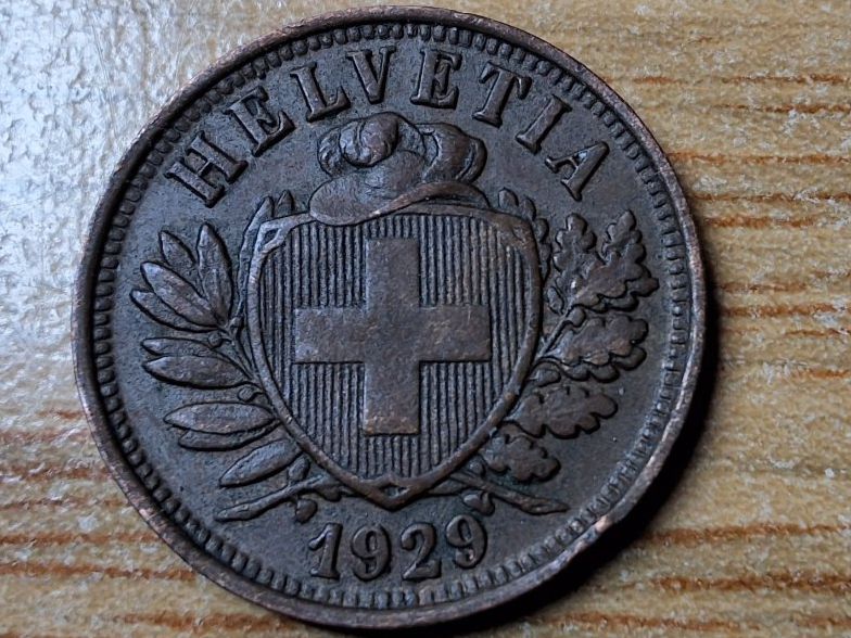 Tutti le monete: 2 Rappen 1929 - Selten! – Usato da Münchenstein venduto da purbach1 4
