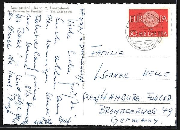 Cartoline postali: AK Langenbruck, Hotel Bären – Usato da Berlin venduto da bartko-reher 1