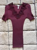 Zimmerli Shirt mit Spitze – Bordeaux – Gr. S 