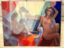 LAJOS TSCHELIGI (1913-2003) ACRYL AUF LEINWAND, 70-ER, 90X70