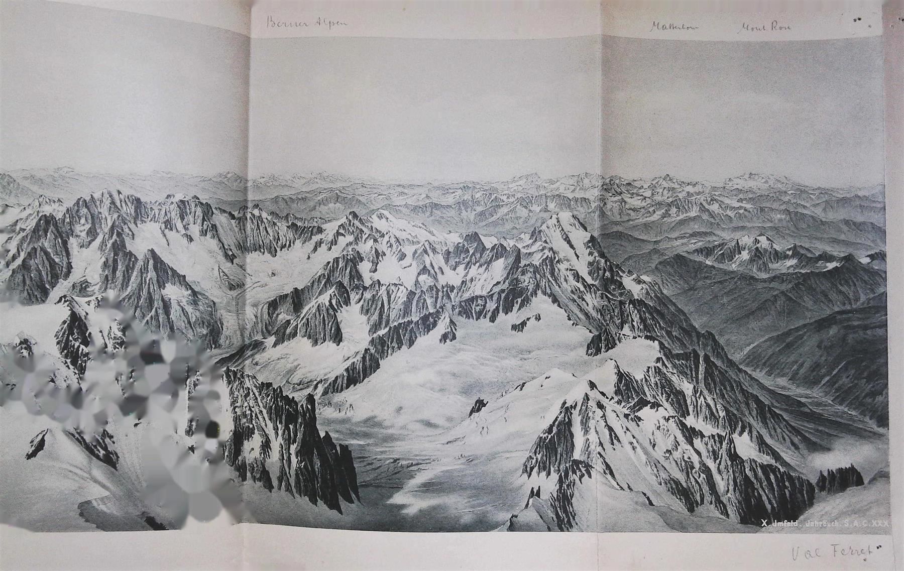 Cartine & Atlanti: Mont Blanc Panorama von Imfeld 1895 – Usato da Rafz venduto da Helvet32 1