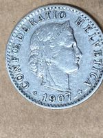 MONETA SVIZZERA 20 centesimi 1907 usata - circolata
