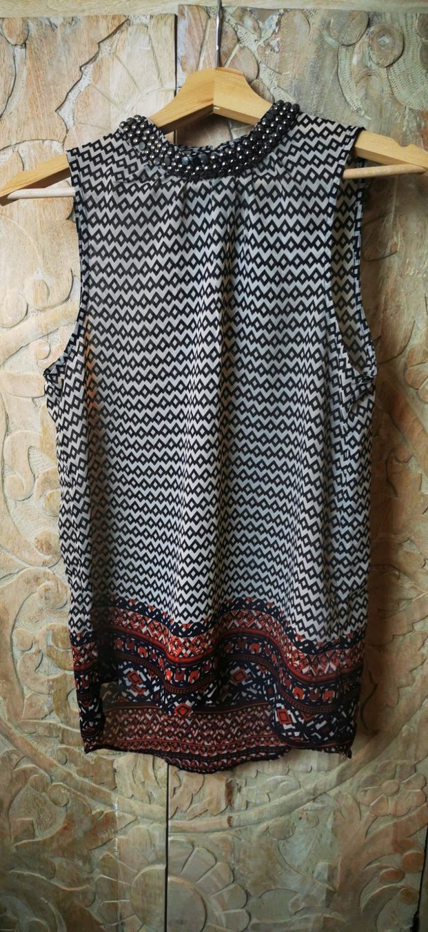 Only Camicette: Schicke Bluse Perlenkragen / Top / Oberteil elegant Boho - S – Usato da Wettingen venduto da JasminL92-2