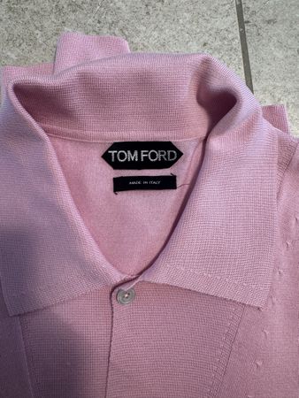TOM FORD Polohemd Strick Rosa Groesse 50 Made in Italy