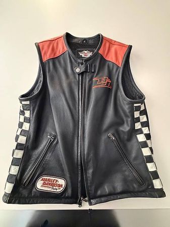 Original Harley Davidson Herren Leder Gilet Gr M