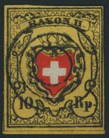1850 - Rayon II · o K - Bieler 3 Ring Stempel · Voll