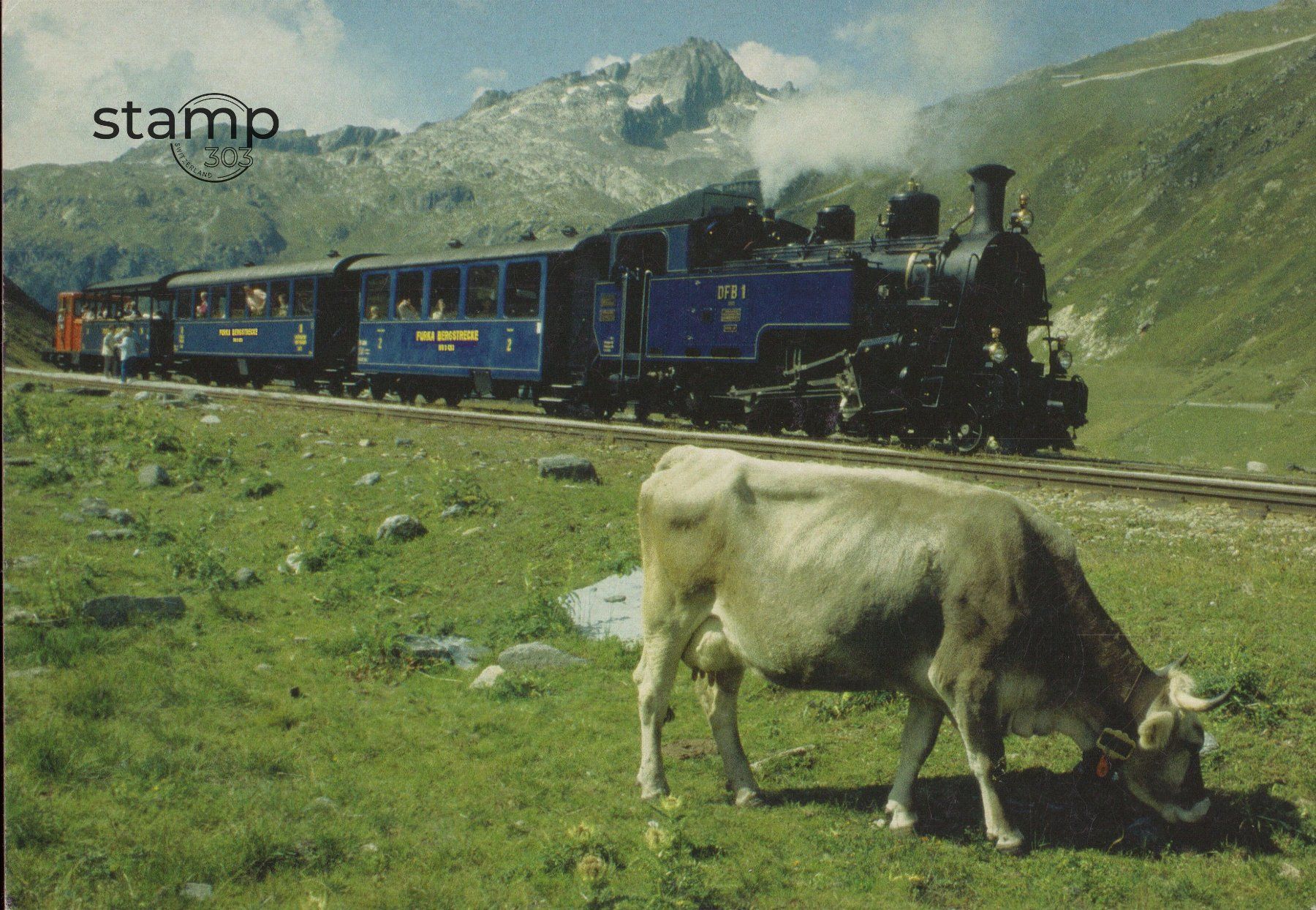 Cartoline postali: AK Dampfbahn Furka Bergstrecke – Usato da Eggersriet venduto da stamp303