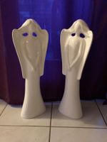 Engel-Duo aus Keramik, 57 cm, weiss, von Casablanca