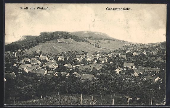 Cartoline postali: AK Weiach, Gesamtansicht mit Kirche – Usato da Berlin venduto da bartko-reher
